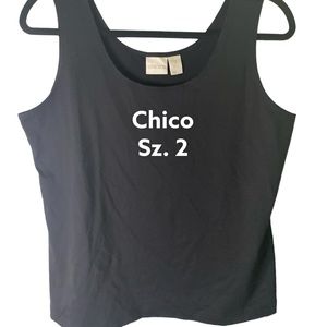 Chico Tank Top. Sz.2 Black. Excellent Condition.